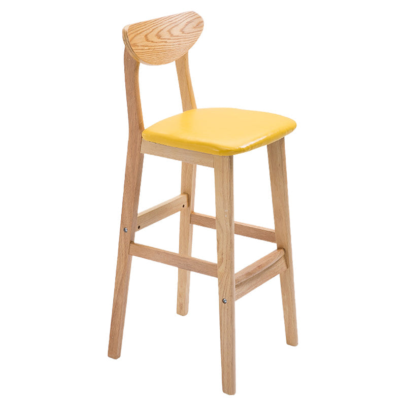 Contemporary Dessert Shop Stool Matte Finish Upholstered Bar Stools Yellow 1 Piece Clearhalo 'Bar Furniture' 'Bar Stools' 'bar_stools' 'furn' 'furn_bar_stools' 'Furniture' 'Kitchen & Dining Furniture' 5968443