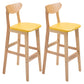 Contemporary Dessert Shop Stool Matte Finish Upholstered Bar Stools Yellow 2 Piece Set Clearhalo 'Bar Furniture' 'Bar Stools' 'bar_stools' 'furn' 'furn_bar_stools' 'Furniture' 'Kitchen & Dining Furniture' 5968444