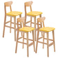 Contemporary Dessert Shop Stool Matte Finish Upholstered Bar Stools Yellow 4 Piece Set Clearhalo 'Bar Furniture' 'Bar Stools' 'bar_stools' 'furn' 'furn_bar_stools' 'Furniture' 'Kitchen & Dining Furniture' 5968445