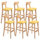 Contemporary Dessert Shop Stool Matte Finish Upholstered Bar Stools Yellow 6 Piece Set Clearhalo 'Bar Furniture' 'Bar Stools' 'bar_stools' 'furn' 'furn_bar_stools' 'Furniture' 'Kitchen & Dining Furniture' 5968446