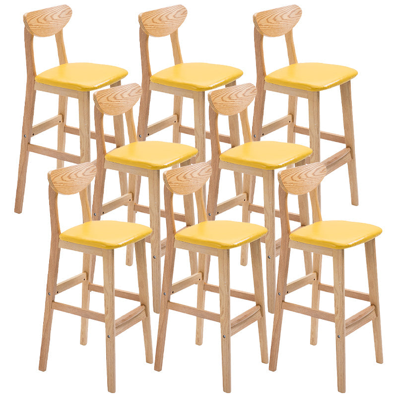 Contemporary Dessert Shop Stool Matte Finish Upholstered Bar Stools Yellow 8 Piece Set Clearhalo 'Bar Furniture' 'Bar Stools' 'bar_stools' 'furn' 'furn_bar_stools' 'Furniture' 'Kitchen & Dining Furniture' 5968447