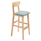 Contemporary Dessert Shop Stool Matte Finish Upholstered Bar Stools Light Blue 1 Piece Clearhalo 'Bar Furniture' 'Bar Stools' 'bar_stools' 'furn' 'furn_bar_stools' 'Furniture' 'Kitchen & Dining Furniture' 5968448