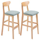 Contemporary Dessert Shop Stool Matte Finish Upholstered Bar Stools Light Blue 2 Piece Set Clearhalo 'Bar Furniture' 'Bar Stools' 'bar_stools' 'furn' 'furn_bar_stools' 'Furniture' 'Kitchen & Dining Furniture' 5968449