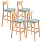 Contemporary Dessert Shop Stool Matte Finish Upholstered Bar Stools Light Blue 4 Piece Set Clearhalo 'Bar Furniture' 'Bar Stools' 'bar_stools' 'furn' 'furn_bar_stools' 'Furniture' 'Kitchen & Dining Furniture' 5968450