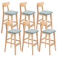 Contemporary Dessert Shop Stool Matte Finish Upholstered Bar Stools Light Blue 6 Piece Set Clearhalo 'Bar Furniture' 'Bar Stools' 'bar_stools' 'furn' 'furn_bar_stools' 'Furniture' 'Kitchen & Dining Furniture' 5968451