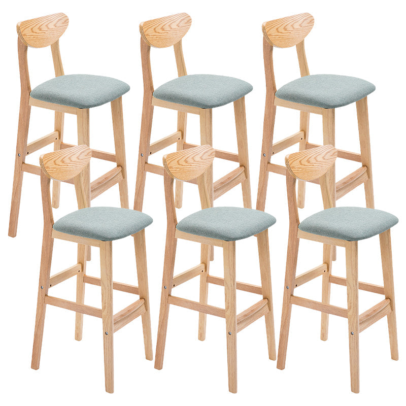 Contemporary Dessert Shop Stool Matte Finish Upholstered Bar Stools Light Blue 6 Piece Set Clearhalo 'Bar Furniture' 'Bar Stools' 'bar_stools' 'furn' 'furn_bar_stools' 'Furniture' 'Kitchen & Dining Furniture' 5968451