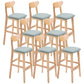 Contemporary Dessert Shop Stool Matte Finish Upholstered Bar Stools Light Blue 8 Piece Set Clearhalo 'Bar Furniture' 'Bar Stools' 'bar_stools' 'furn' 'furn_bar_stools' 'Furniture' 'Kitchen & Dining Furniture' 5968452