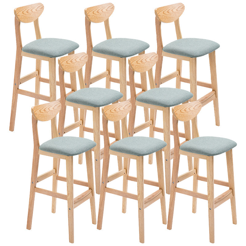 Contemporary Dessert Shop Stool Matte Finish Upholstered Bar Stools Light Blue 8 Piece Set Clearhalo 'Bar Furniture' 'Bar Stools' 'bar_stools' 'furn' 'furn_bar_stools' 'Furniture' 'Kitchen & Dining Furniture' 5968452