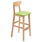 Contemporary Dessert Shop Stool Matte Finish Upholstered Bar Stools Green 1 Piece Clearhalo 'Bar Furniture' 'Bar Stools' 'bar_stools' 'furn' 'furn_bar_stools' 'Furniture' 'Kitchen & Dining Furniture' 5968453