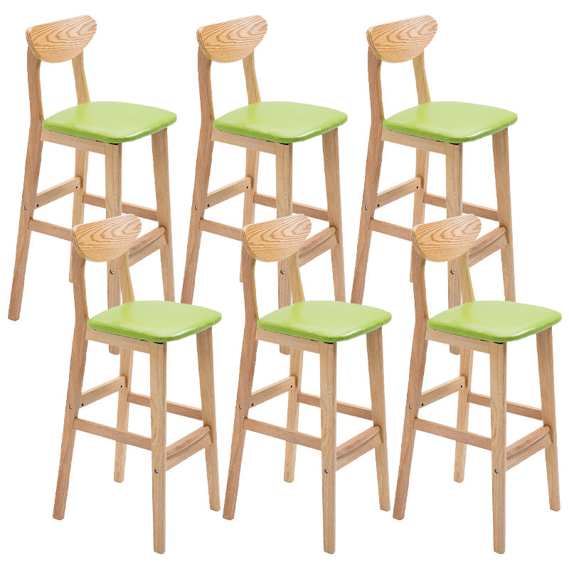 Contemporary Dessert Shop Stool Matte Finish Upholstered Bar Stools Green 6 Piece Set Clearhalo 'Bar Furniture' 'Bar Stools' 'bar_stools' 'furn' 'furn_bar_stools' 'Furniture' 'Kitchen & Dining Furniture' 5968456
