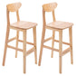 Contemporary Dessert Shop Stool Matte Finish Upholstered Bar Stools Wood 2 Piece Set Clearhalo 'Bar Furniture' 'Bar Stools' 'bar_stools' 'furn' 'furn_bar_stools' 'Furniture' 'Kitchen & Dining Furniture' 5968459