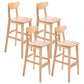 Contemporary Dessert Shop Stool Matte Finish Upholstered Bar Stools Wood 4 Piece Set Clearhalo 'Bar Furniture' 'Bar Stools' 'bar_stools' 'furn' 'furn_bar_stools' 'Furniture' 'Kitchen & Dining Furniture' 5968460