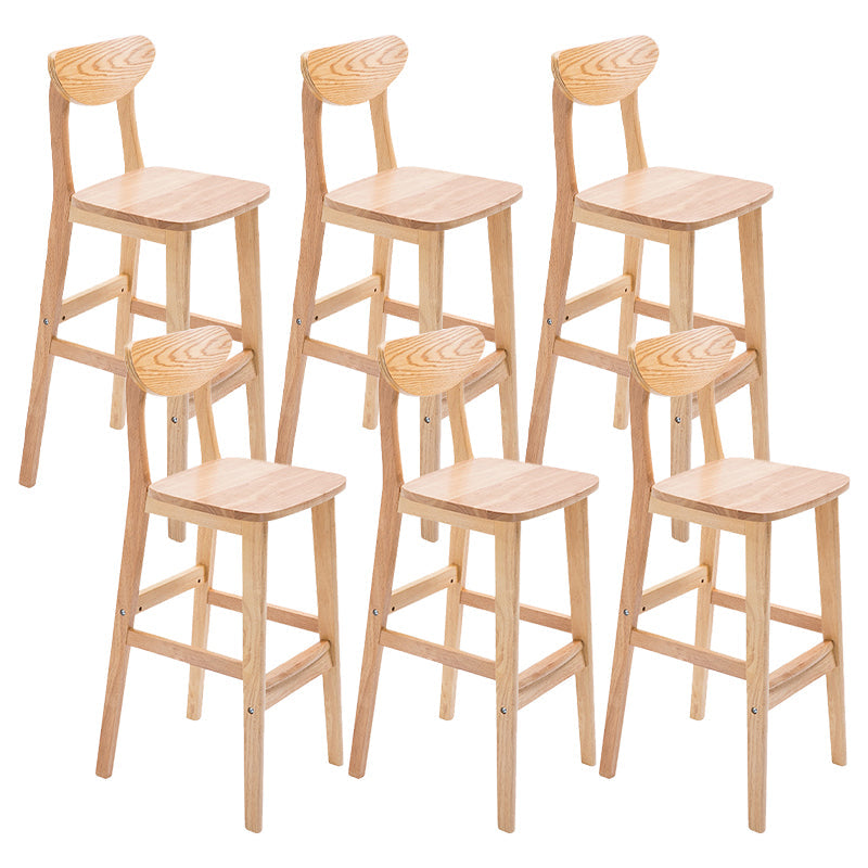 Contemporary Dessert Shop Stool Matte Finish Upholstered Bar Stools Wood 6 Piece Set Clearhalo 'Bar Furniture' 'Bar Stools' 'bar_stools' 'furn' 'furn_bar_stools' 'Furniture' 'Kitchen & Dining Furniture' 5968461