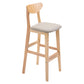 Contemporary Dessert Shop Stool Matte Finish Upholstered Bar Stools Khaki 1 Piece Clearhalo 'Bar Furniture' 'Bar Stools' 'bar_stools' 'furn' 'furn_bar_stools' 'Furniture' 'Kitchen & Dining Furniture' 5968463
