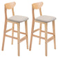 Contemporary Dessert Shop Stool Matte Finish Upholstered Bar Stools Khaki 2 Piece Set Clearhalo 'Bar Furniture' 'Bar Stools' 'bar_stools' 'furn' 'furn_bar_stools' 'Furniture' 'Kitchen & Dining Furniture' 5968464