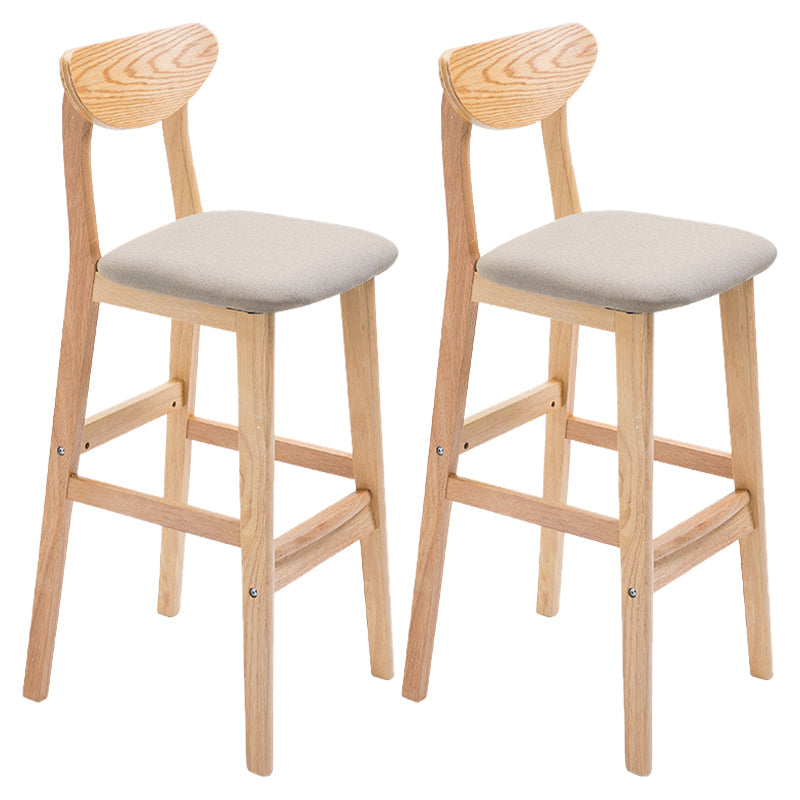 Contemporary Dessert Shop Stool Matte Finish Upholstered Bar Stools Khaki 2 Piece Set Clearhalo 'Bar Furniture' 'Bar Stools' 'bar_stools' 'furn' 'furn_bar_stools' 'Furniture' 'Kitchen & Dining Furniture' 5968464