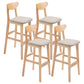 Contemporary Dessert Shop Stool Matte Finish Upholstered Bar Stools Khaki 4 Piece Set Clearhalo 'Bar Furniture' 'Bar Stools' 'bar_stools' 'furn' 'furn_bar_stools' 'Furniture' 'Kitchen & Dining Furniture' 5968465