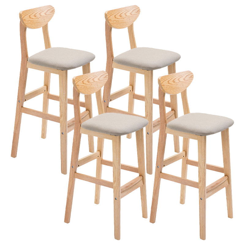 Contemporary Dessert Shop Stool Matte Finish Upholstered Bar Stools Khaki 4 Piece Set Clearhalo 'Bar Furniture' 'Bar Stools' 'bar_stools' 'furn' 'furn_bar_stools' 'Furniture' 'Kitchen & Dining Furniture' 5968465