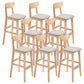 Contemporary Dessert Shop Stool Matte Finish Upholstered Bar Stools Khaki 8 Piece Set Clearhalo 'Bar Furniture' 'Bar Stools' 'bar_stools' 'furn' 'furn_bar_stools' 'Furniture' 'Kitchen & Dining Furniture' 5968467