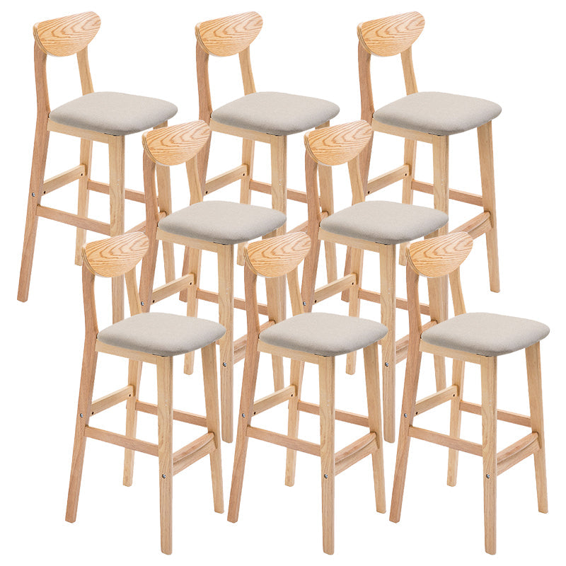 Contemporary Dessert Shop Stool Matte Finish Upholstered Bar Stools Khaki 8 Piece Set Clearhalo 'Bar Furniture' 'Bar Stools' 'bar_stools' 'furn' 'furn_bar_stools' 'Furniture' 'Kitchen & Dining Furniture' 5968467