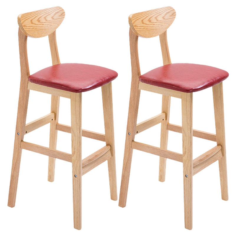 Contemporary Dessert Shop Stool Matte Finish Upholstered Bar Stools Burgundy 2 Piece Set Clearhalo 'Bar Furniture' 'Bar Stools' 'bar_stools' 'furn' 'furn_bar_stools' 'Furniture' 'Kitchen & Dining Furniture' 5968474