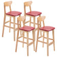 Contemporary Dessert Shop Stool Matte Finish Upholstered Bar Stools Burgundy 4 Piece Set Clearhalo 'Bar Furniture' 'Bar Stools' 'bar_stools' 'furn' 'furn_bar_stools' 'Furniture' 'Kitchen & Dining Furniture' 5968475