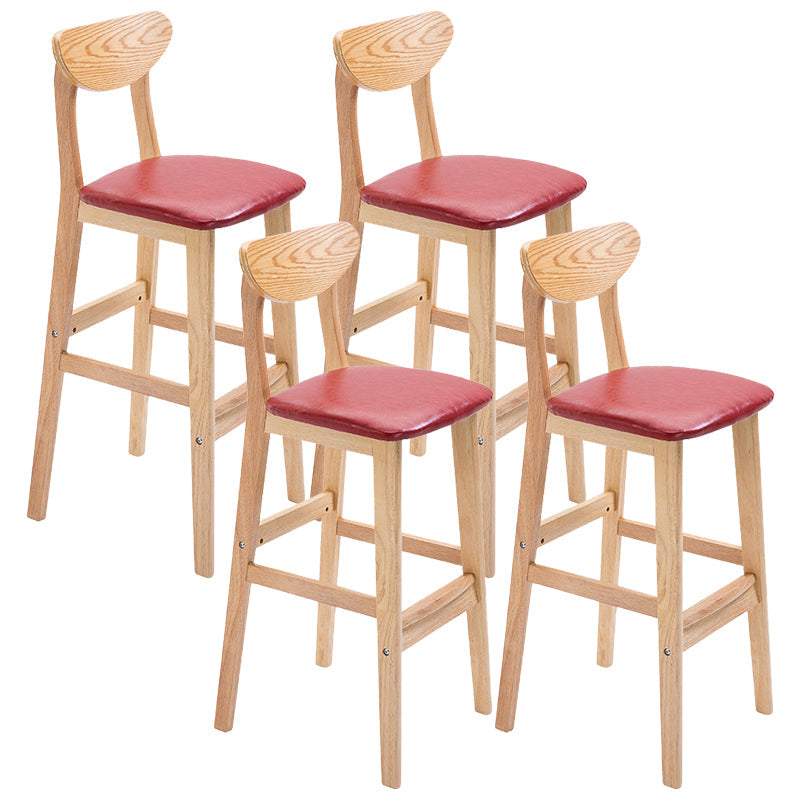 Contemporary Dessert Shop Stool Matte Finish Upholstered Bar Stools Burgundy 4 Piece Set Clearhalo 'Bar Furniture' 'Bar Stools' 'bar_stools' 'furn' 'furn_bar_stools' 'Furniture' 'Kitchen & Dining Furniture' 5968475