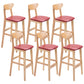 Contemporary Dessert Shop Stool Matte Finish Upholstered Bar Stools Burgundy 6 Piece Set Clearhalo 'Bar Furniture' 'Bar Stools' 'bar_stools' 'furn' 'furn_bar_stools' 'Furniture' 'Kitchen & Dining Furniture' 5968476