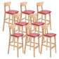 Contemporary Dessert Shop Stool Matte Finish Upholstered Bar Stools Burgundy 8 Piece Set Clearhalo 'Bar Furniture' 'Bar Stools' 'bar_stools' 'furn' 'furn_bar_stools' 'Furniture' 'Kitchen & Dining Furniture' 5968477