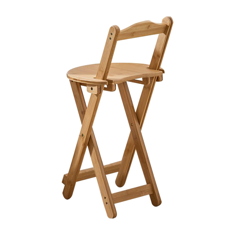 Taburete de bar plegable sin brazos, asiento redondo moderno, taburete de bar con reposapiés de madera