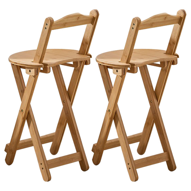 Taburete de bar plegable sin brazos, asiento redondo moderno, taburete de bar con reposapiés de madera