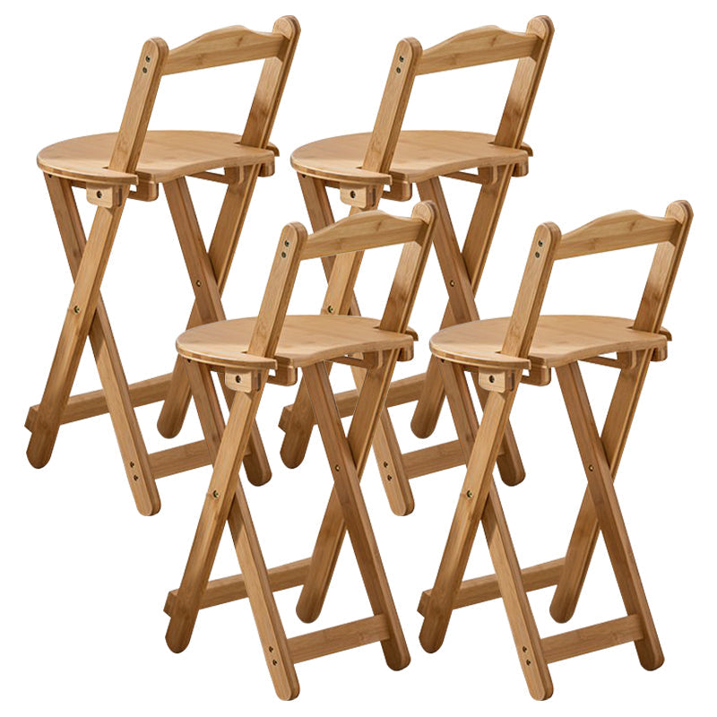 Taburete de bar plegable sin brazos, asiento redondo moderno, taburete de bar con reposapiés de madera