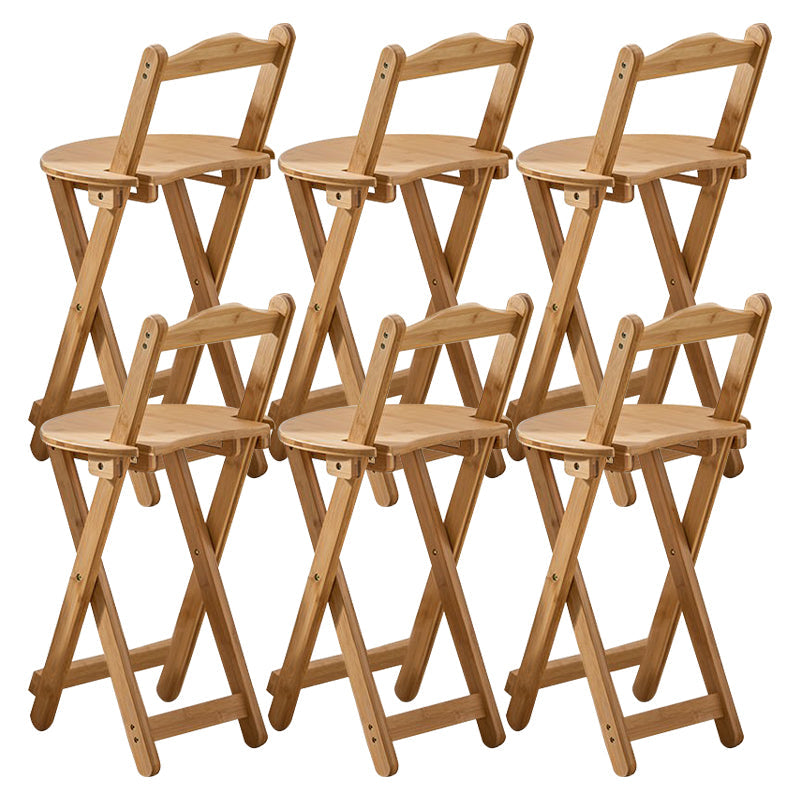 Taburete de bar plegable sin brazos, asiento redondo moderno, taburete de bar con reposapiés de madera