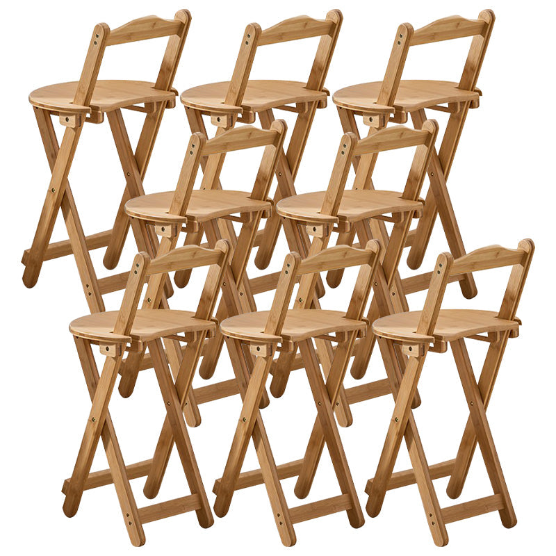 Taburete de bar plegable sin brazos, asiento redondo moderno, taburete de bar con reposapiés de madera