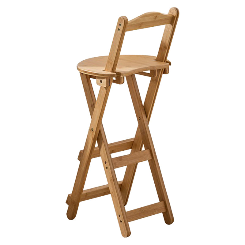 Taburete de bar plegable sin brazos, asiento redondo moderno, taburete de bar con reposapiés de madera