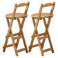 Taburete de bar plegable sin brazos, asiento redondo moderno, taburete de bar con reposapiés de madera