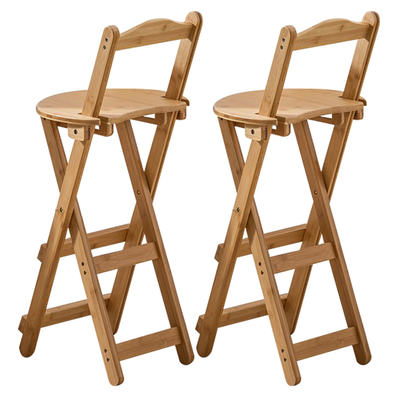 Taburete de bar plegable sin brazos, asiento redondo moderno, taburete de bar con reposapiés de madera