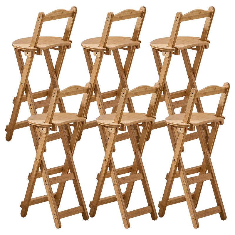 Taburete de bar plegable sin brazos, asiento redondo moderno, taburete de bar con reposapiés de madera