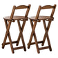 Taburete de bar plegable sin brazos, asiento redondo moderno, taburete de bar con reposapiés de madera
