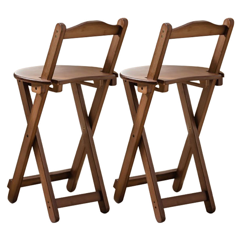 Taburete de bar plegable sin brazos, asiento redondo moderno, taburete de bar con reposapiés de madera