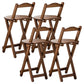 Taburete de bar plegable sin brazos, asiento redondo moderno, taburete de bar con reposapiés de madera