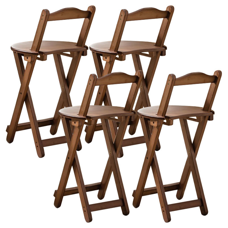 Taburete de bar plegable sin brazos, asiento redondo moderno, taburete de bar con reposapiés de madera