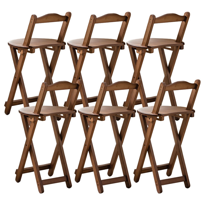 Taburete de bar plegable sin brazos, asiento redondo moderno, taburete de bar con reposapiés de madera