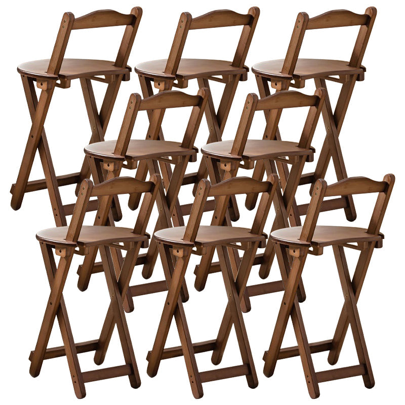 Taburete de bar plegable sin brazos, asiento redondo moderno, taburete de bar con reposapiés de madera