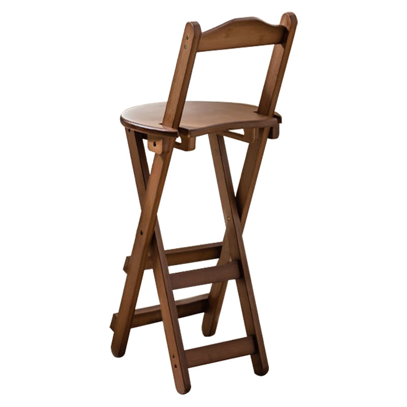 Taburete de bar plegable sin brazos, asiento redondo moderno, taburete de bar con reposapiés de madera