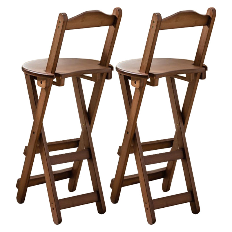 Taburete de bar plegable sin brazos, asiento redondo moderno, taburete de bar con reposapiés de madera