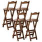 Taburete de bar plegable sin brazos, asiento redondo moderno, taburete de bar con reposapiés de madera