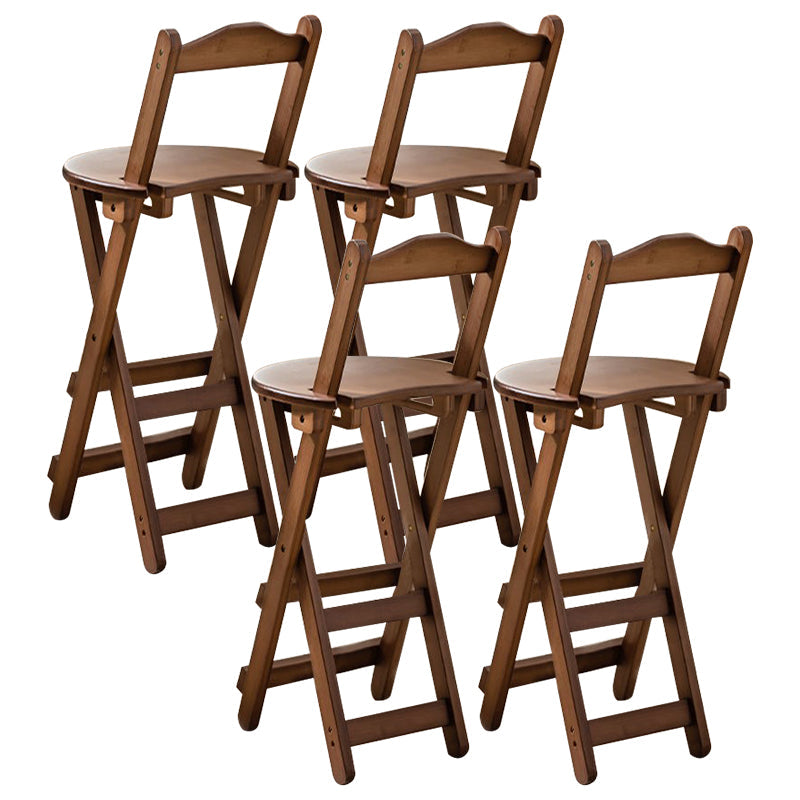 Taburete de bar plegable sin brazos, asiento redondo moderno, taburete de bar con reposapiés de madera