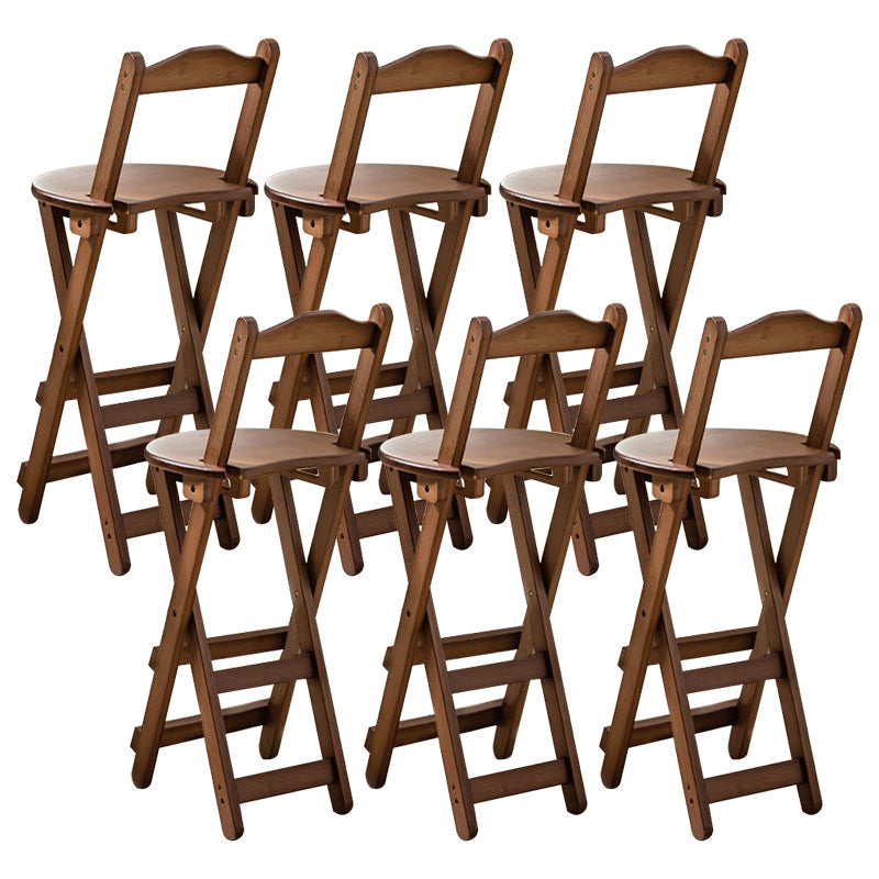 Taburete de bar plegable sin brazos, asiento redondo moderno, taburete de bar con reposapiés de madera