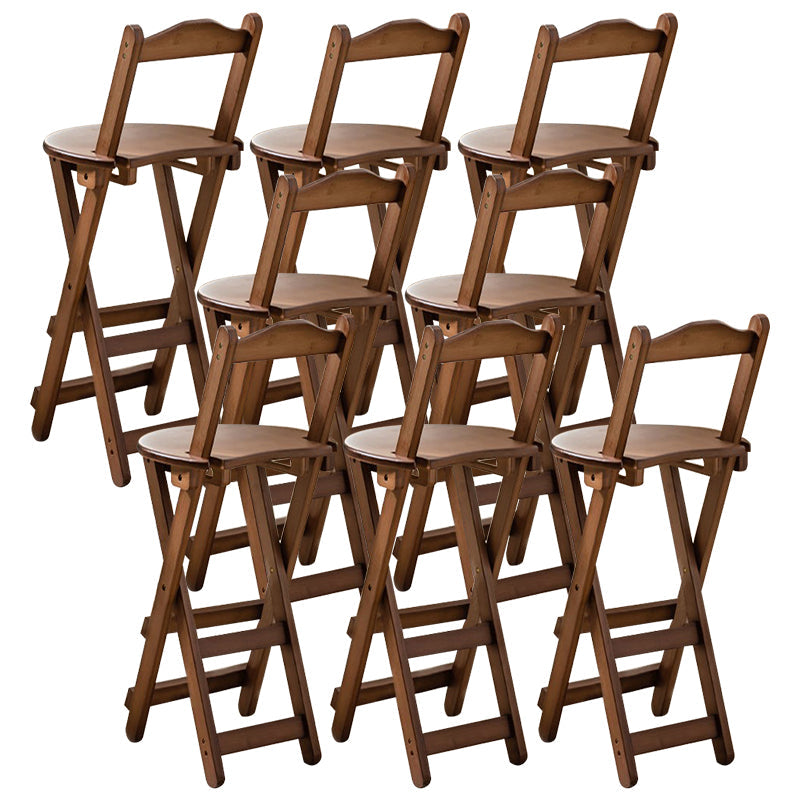 Taburete de bar plegable sin brazos, asiento redondo moderno, taburete de bar con reposapiés de madera